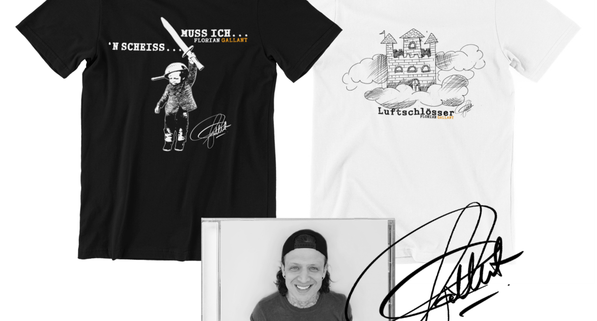 Florian Gallant Merch, exklusive T-Shirts und CD, erhältlich bei Nerd Merch