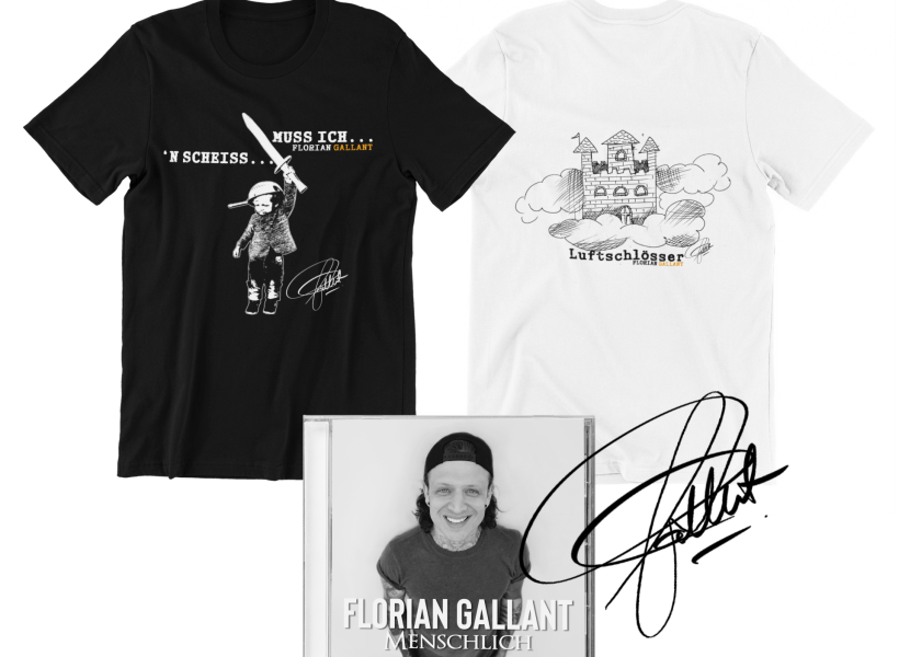 Florian Gallant Merch, exklusive T-Shirts und CD, erhältlich bei Nerd Merch