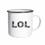 Personalisierbare Emaille Tasse mit farbigem Rand, bunt bedruckbar – Bild 4