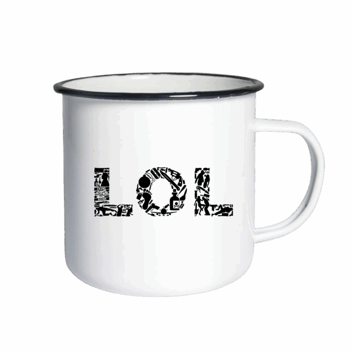 Personalisierbare Emaille Tasse mit farbigem Rand, bunt bedruckbar – Bild 4