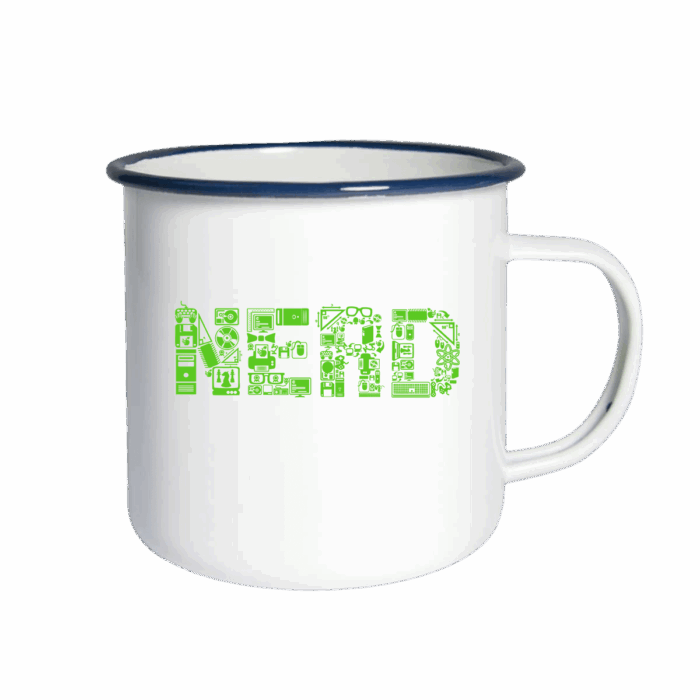 Personalisierbare Emaille Tasse mit farbigem Rand, bunt bedruckbar – Bild 5