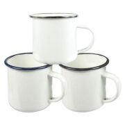 Personalisierbare Emaille Tasse mit farbigem Rand, bunt bedruckbar – Bild 3