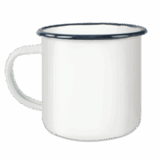 Personalisierbare Emaille Tasse mit farbigem Rand, bunt bedruckbar – Bild 2